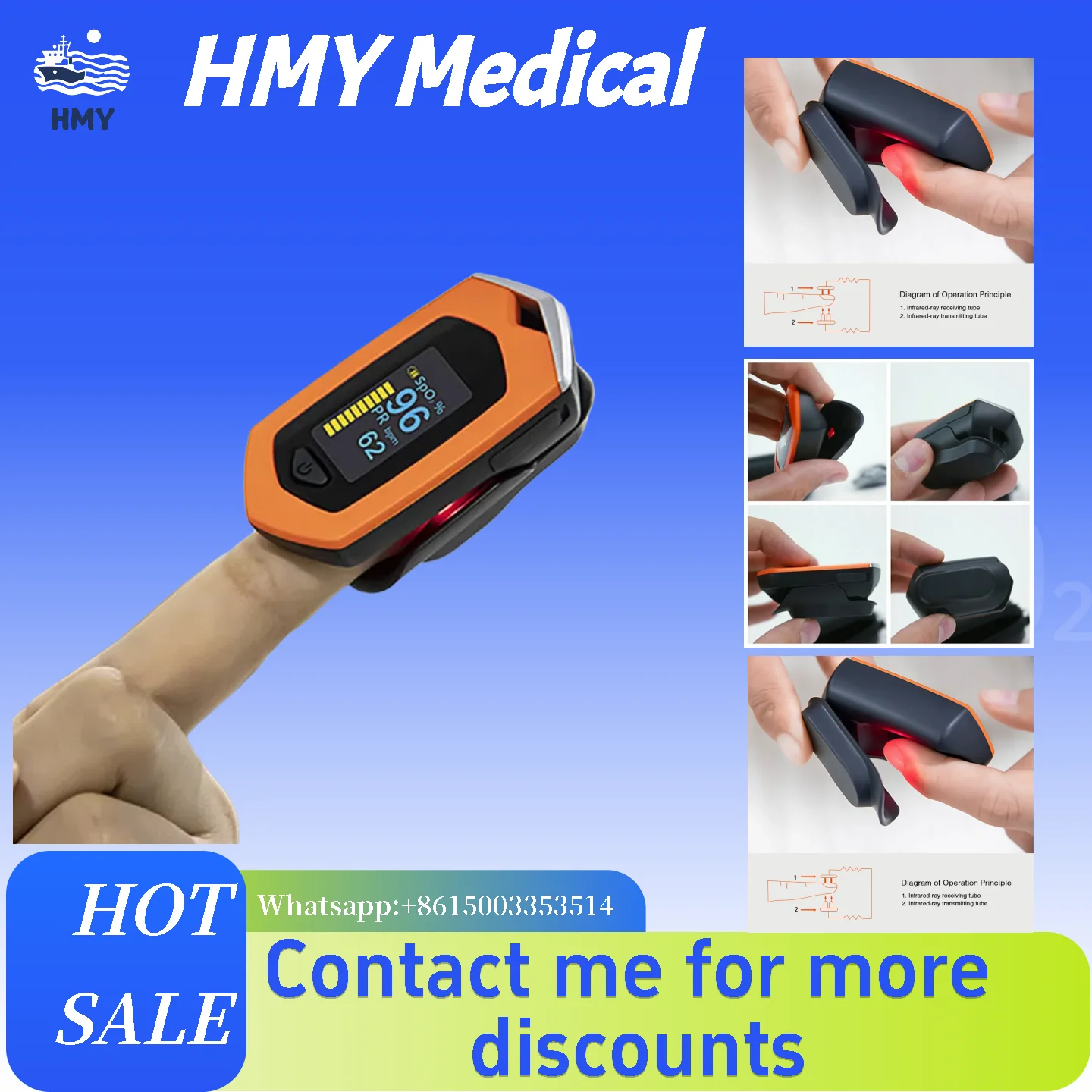 

10-Pack USB Rechargeable Finger Pulse Oximeters - OLED Display, Portable Heart Rate & SpO2 Monitor with Carry Case