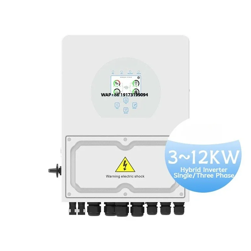 

Гибридный солнечный инвертор: однофазный 3.6кВт, 5кВт, 6кВт, 8кВт, 12кВт, 14кВт, 16кВт; трехфазный 8кВт, 10кВт, 12кВт