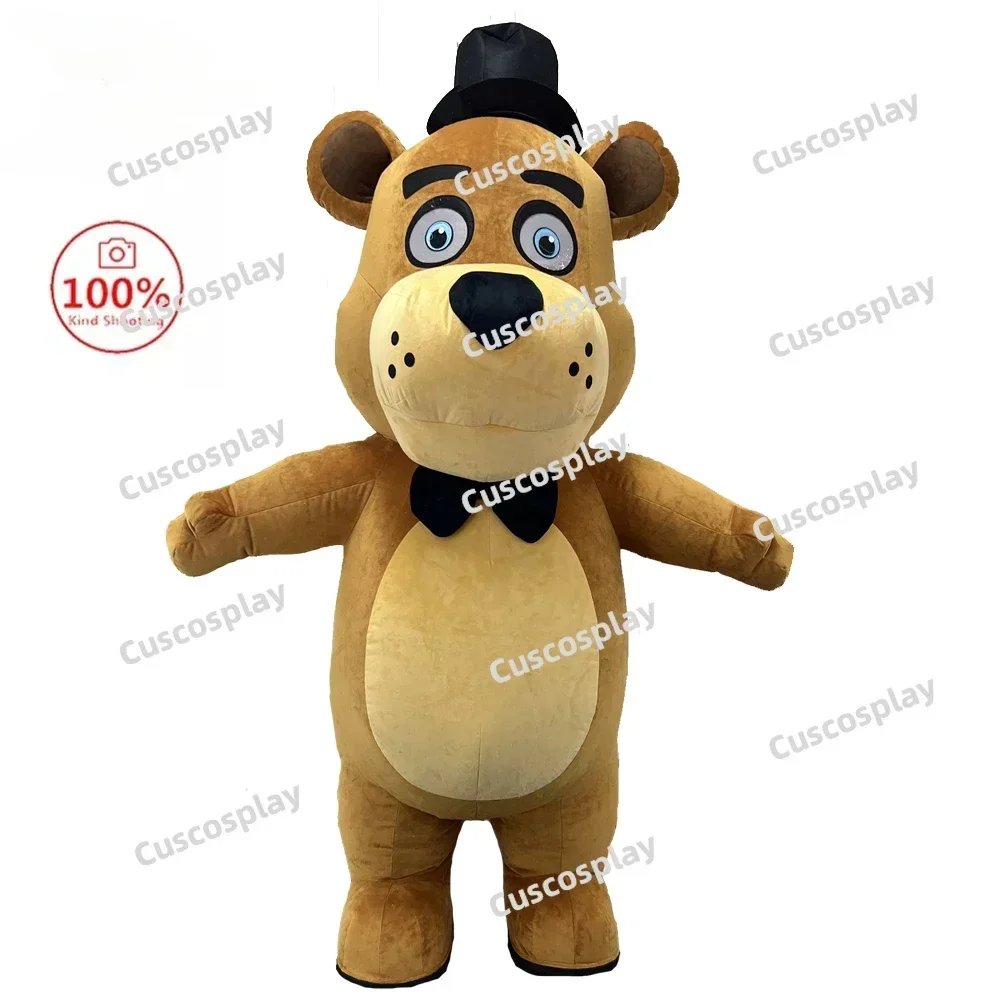 Christmas 2m Inflatable Freddy Bear Mascot Costume Cosplay  Suit Brown Bear Role Play Dress Up Costume Party Carnival No Battery