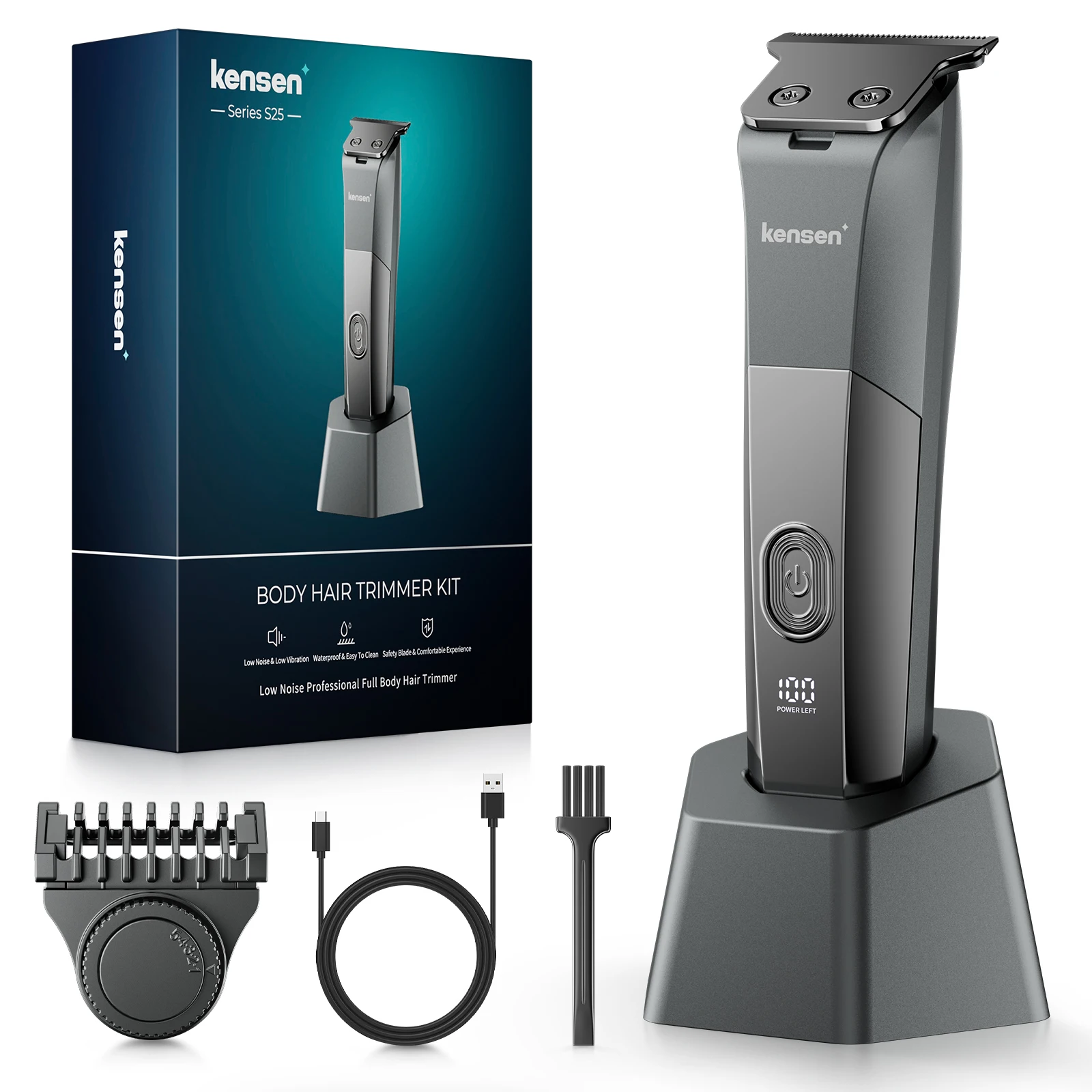 Kensen S25 Electric Body Hair Trimmer Men's Razor with base