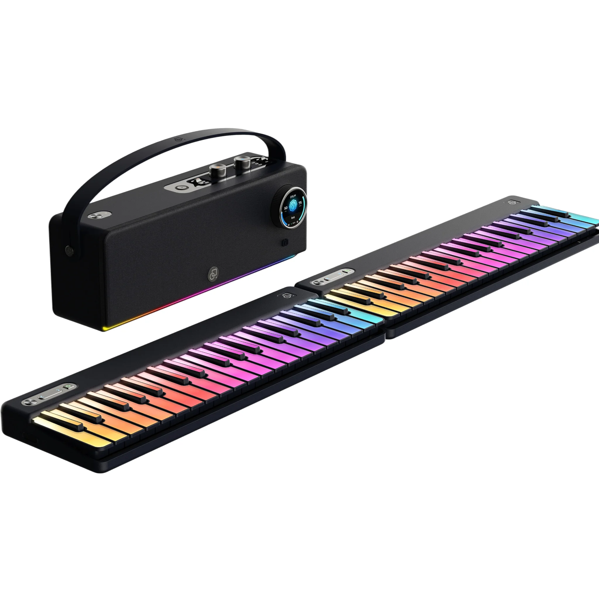 Music Password Wireless Set: 2 PartyKeys Smart Keyboards + PartyStudio Professional Speakers, with Built-in Drum Machine