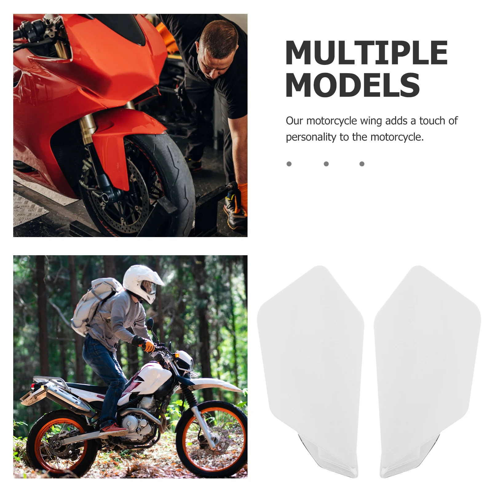 ชุดครอบข้างรถมอเตอร์ไซค์พลาสติก 1 คู่ ทนทาน ป้องกันลม ดีไซน์แอโรไดนามิก แข็งแรง ทนทาน ทำจากวัสดุ ABS สำหรับมอเตอร์ไซค์