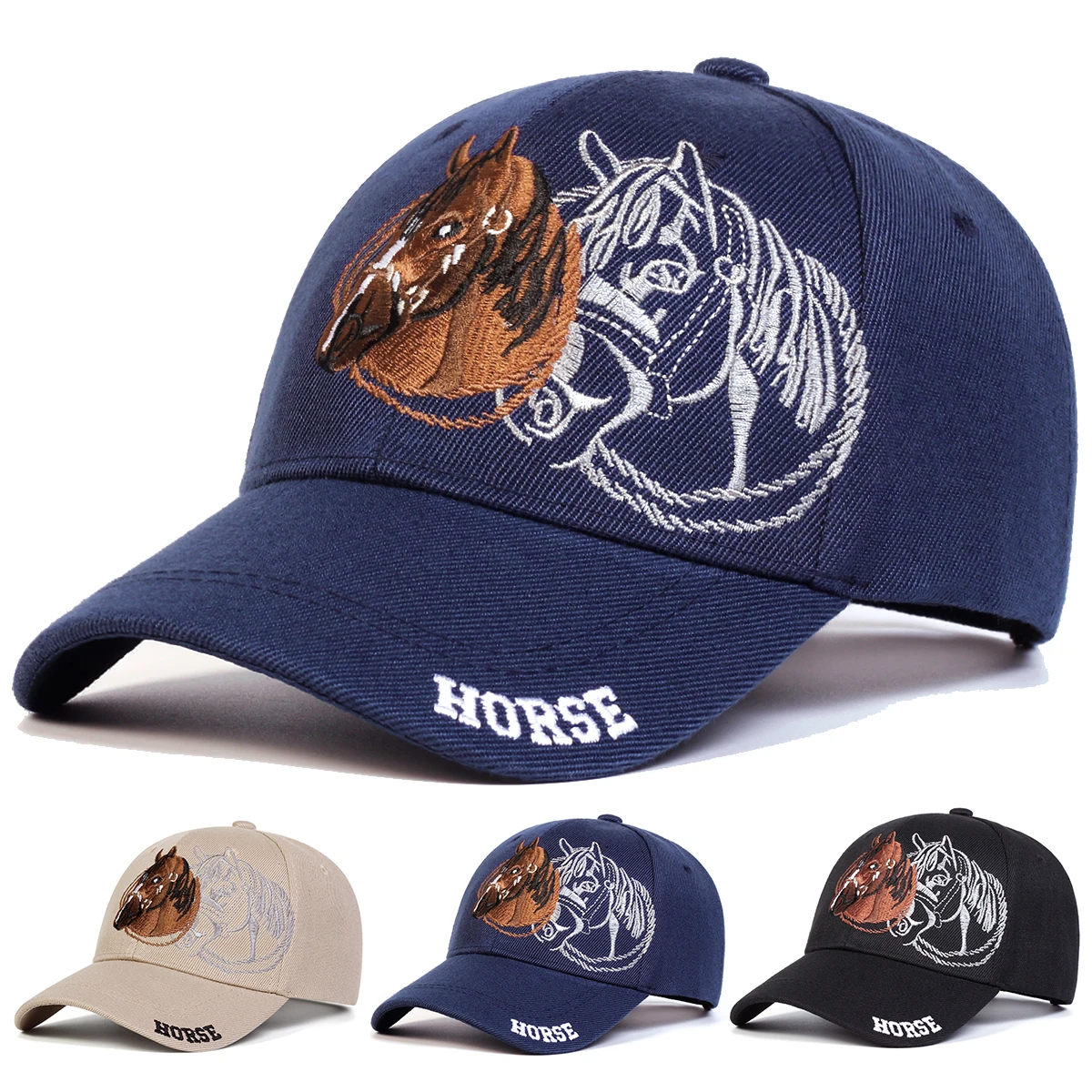 Unisex PFERD Stickerei Baseball Caps Frühling Herbst Outdoor Einstellbare Casual Hüte Sonnenschutz Hut