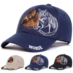 Unisex HORSE Embroidery Baseball Caps Spring Autumn Outdoor Adjustable Casual Hats Sunscreen Hat