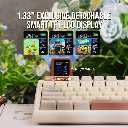 Imagen 2 del producto EPOMAKER RT100 97 teclas 95% Bluetooth 5,0/2,4G Teclado mecánico inalámbrico/con cable Mini pantalla personalizable montada en junta