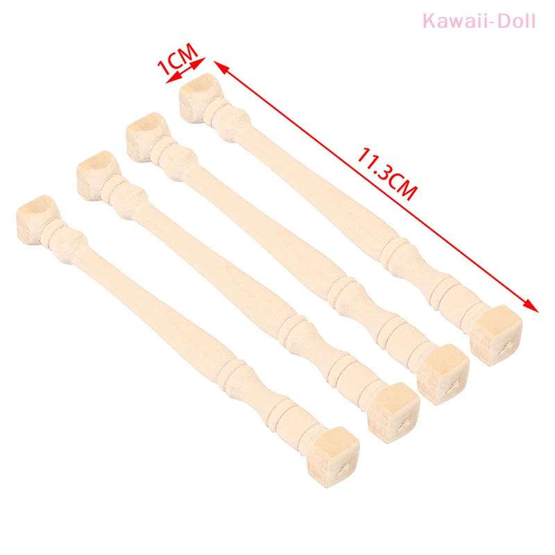 4Pcs/Set Miniature Wooden Roman Pillar Model 1:12 Dollhouse Furnitures Toys