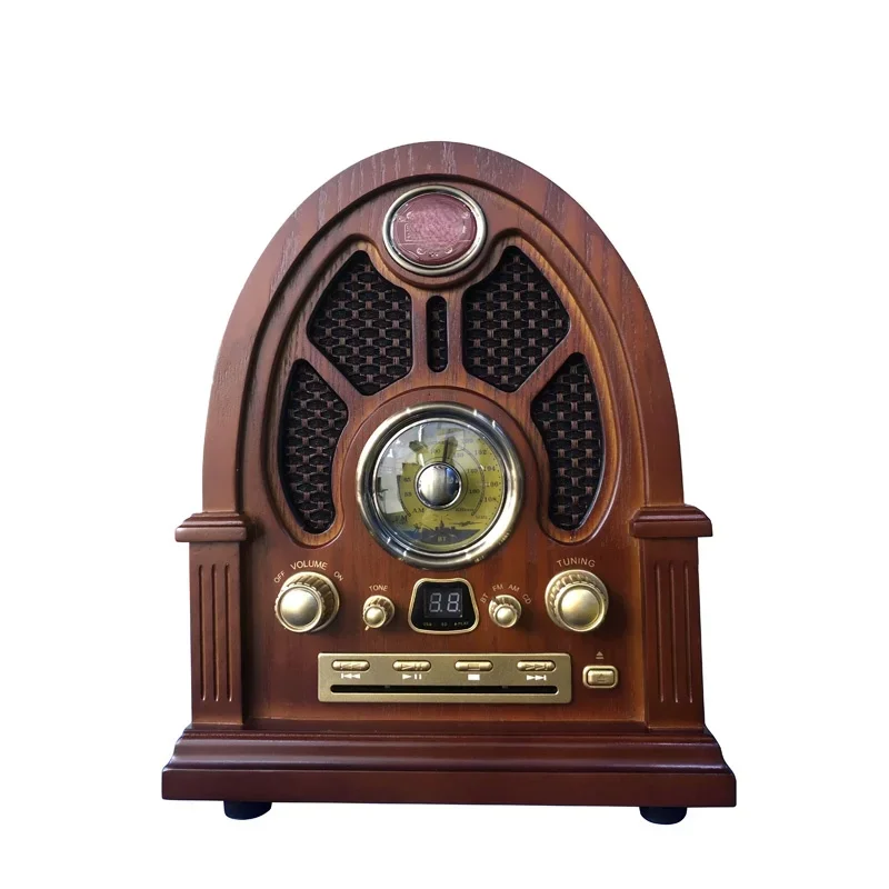 Retro Radio Solid Wood Full Band Bluetooth Audio for the Elderly Home Old CD Player Desktop USB Player