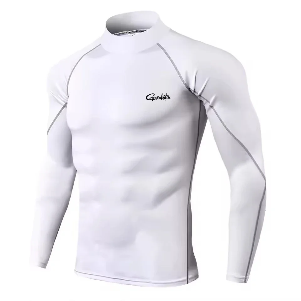 

Gamakatsu Fishing Men Running T Shirt Quick Dry Sport Shirt Long Sleeve Compression Top Fitness Tight Rashgard Gym T-Shirt Men