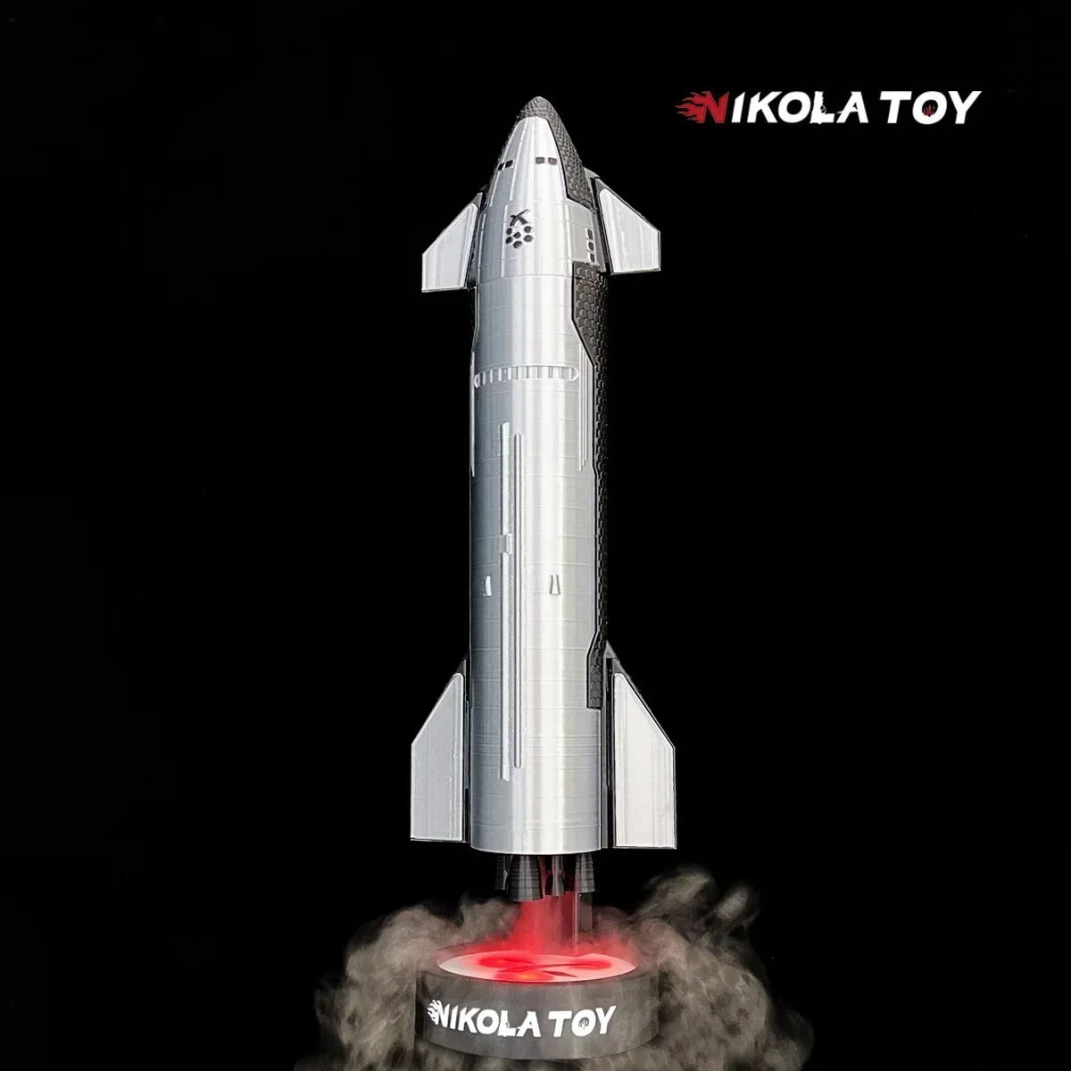 1:200 NIKOLATOY Hardcore 3D Printed SpaceX Starship Model with Tail Flame Effect Gift for Tech Enthusiasts Decorative