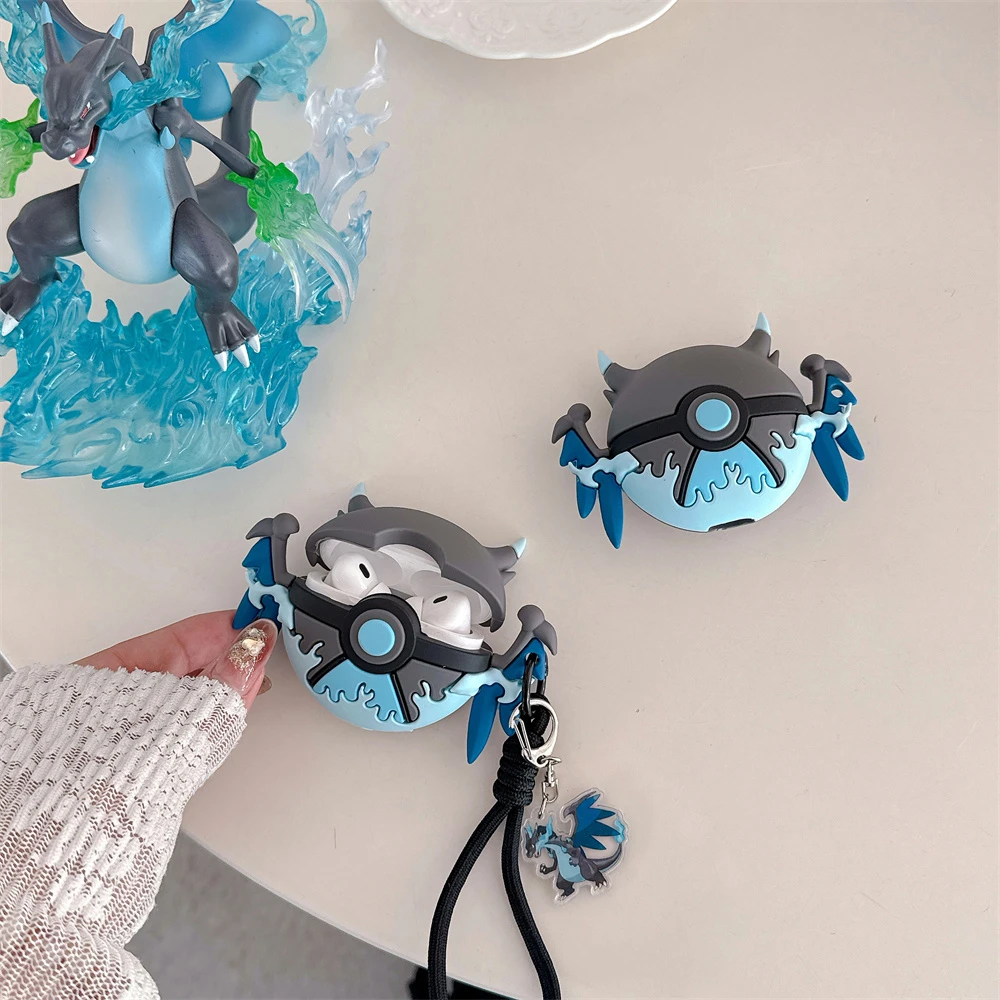 Pocket Monsters Pokemon 3D Charizard Poké Ball Earphone Case For Airpods 4 Pro 3 2 Wireless Bluetooth Headset Protective Cover view 6