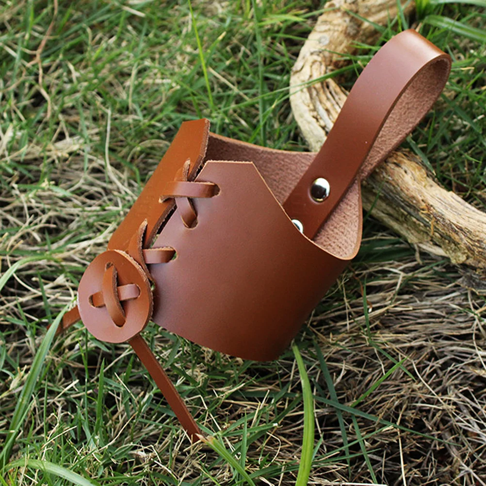 

Pu Cup Sleeve For Coffee Tea Bottle Non-Slip Reusable Insulated Cover Retro Style Heat Protection