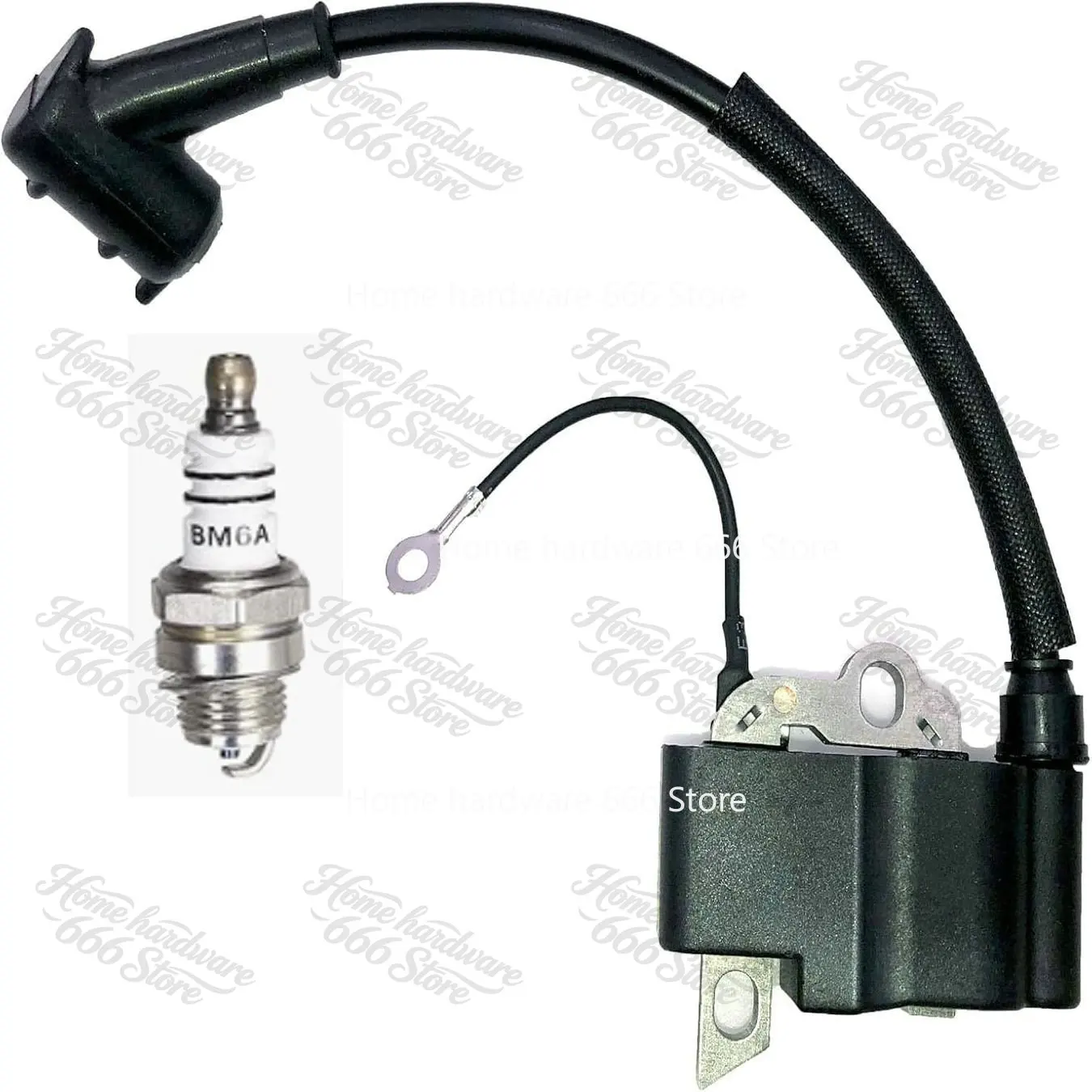 Ignition Coil High Pressure Pack for FS240 FS260 Trimmer 41474001313 with Spark Plugs
