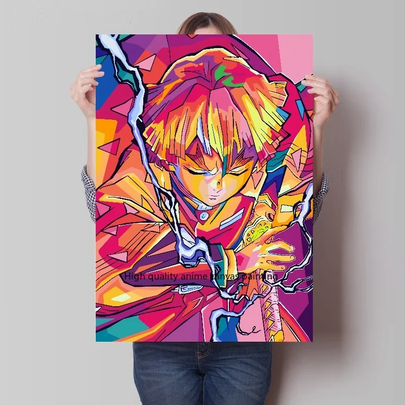 Classic Anime Demon Slayer Figure Agatsuma Zenitsu Wall Art Home Decor Bar Cafe Nursery Kids Room Posters Canvas Painting