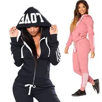 Sexy Womens Tracksuit Casual Zipper Hooded Sweatshirt 2 Pcs Sets Hot Sales Daily Sports Jogging Woman Pants Sets Y2k Outfits