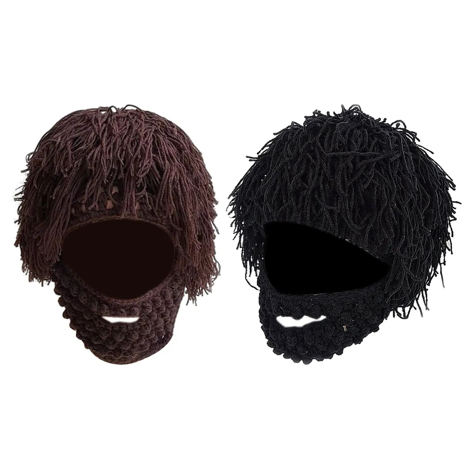 Knitted Hat Comfortable Photo Prop Kids Winter Cap Fancy Dress Knit Bearded Hat for Cosplay Outdoor Festival Backpacking Biking