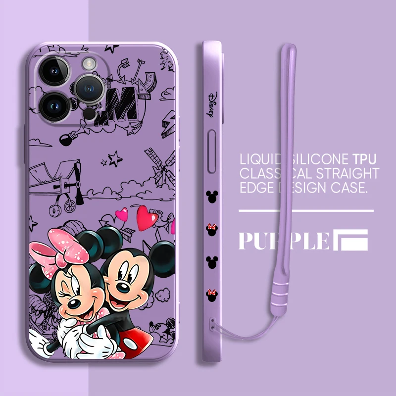 Чехол для телефона Disney с Микки Маусом для iPhone 15, 16, 11, 12, 13, 14 Pro Max 7, 8 SE 15 Plus 13 Mini XR XS, мягкий силиконовый чехол