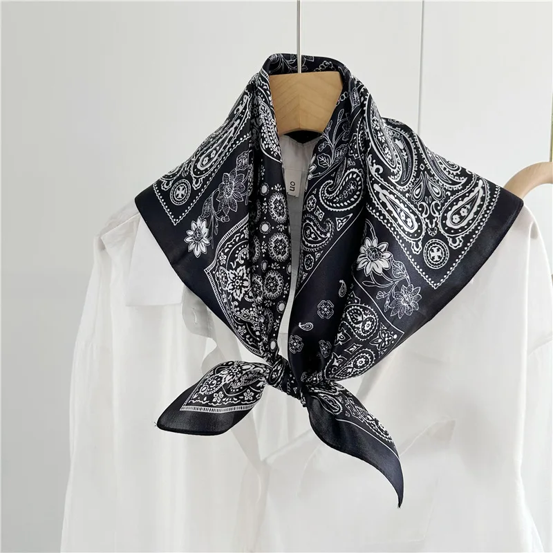 Brand Design Women Fashion Silk Print Scarves 65*65cm Silk Lady Square  Scarf Free Shipping