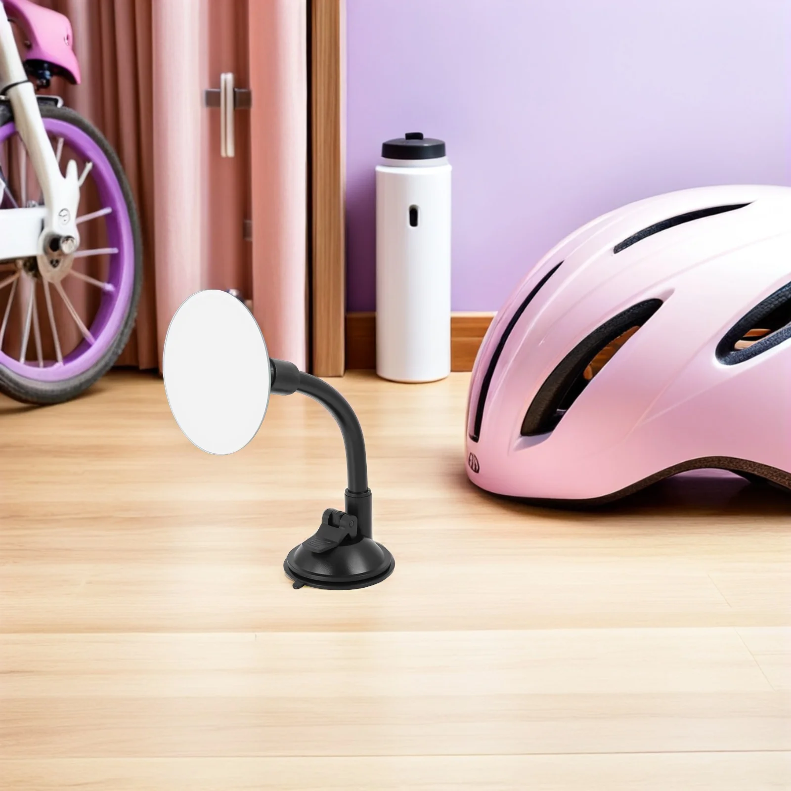 2 قطعة مرآة الرؤية الخلفية للسيارة العالمية مع دوران 360 ذراع قابل للتعديل شفط جبل مرآة السيارة الداخلية للقيادة الآمنة #3