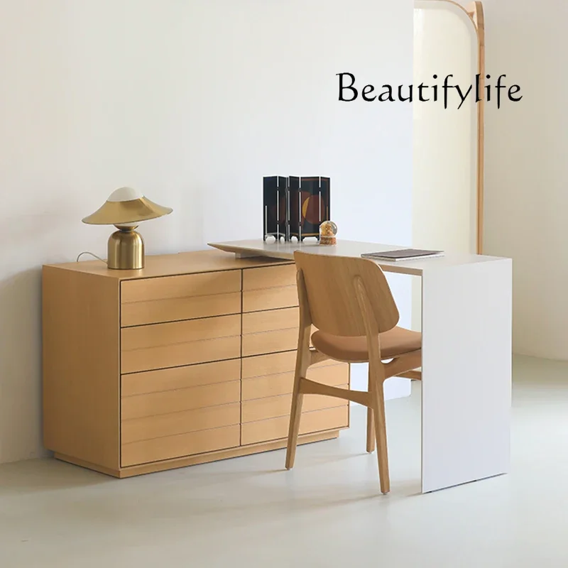 Q Italian minimalist dresser, makeup table, chest integrated desk, office computer writing desk