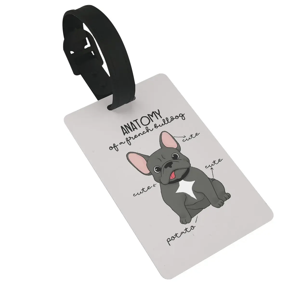 

Anatomy Of A French Bulldog Luggage Tags Suitcase Accessories Travel Baggage Boarding Tag Portable Label Holder ID Name Address