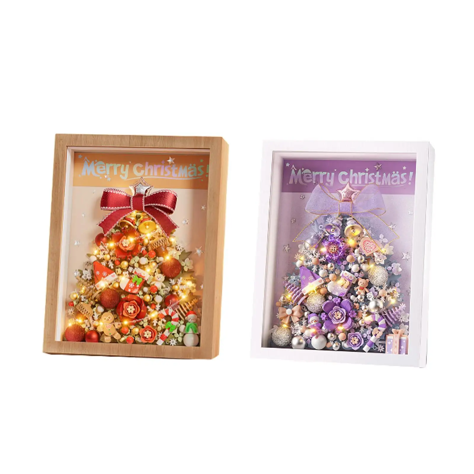 

Рождественская елка Фоторамка Строительные блоки Фоторамка со светом Рождества