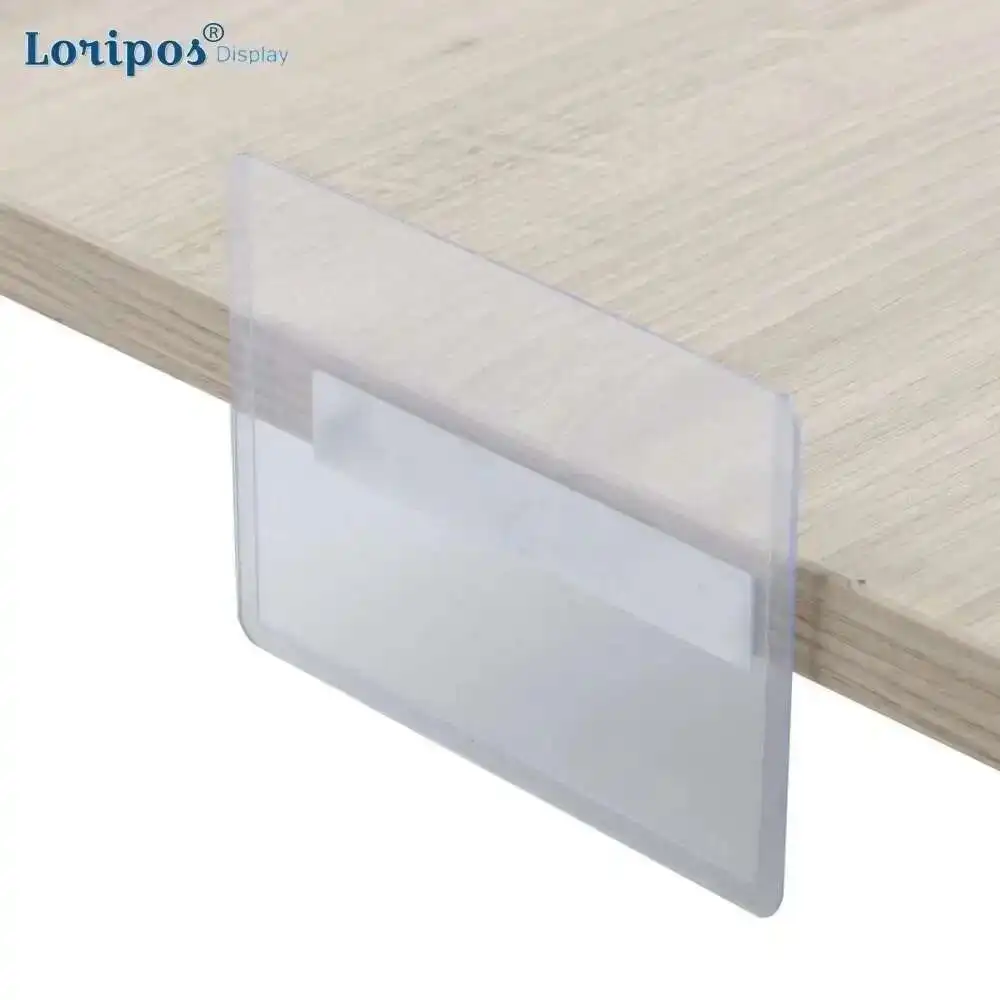 حقيبة حامل مكان البطاقة ذاتية اللصق من البلاستيك الصلب شفافة #4