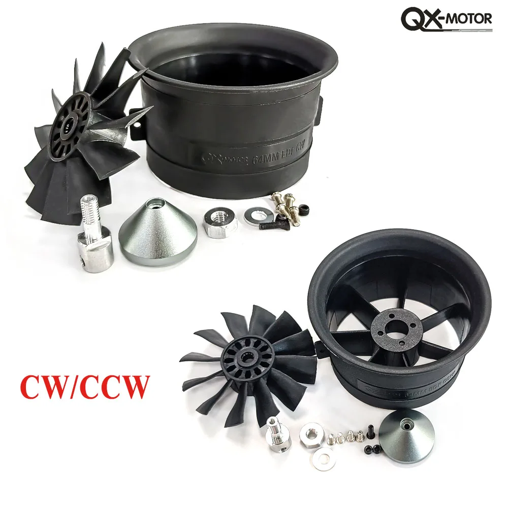 QX-Motor 64mm EDF with 12 Blades Ducted Fan CW CCW Without Motor Suit For RC Airplanes Toy Parts