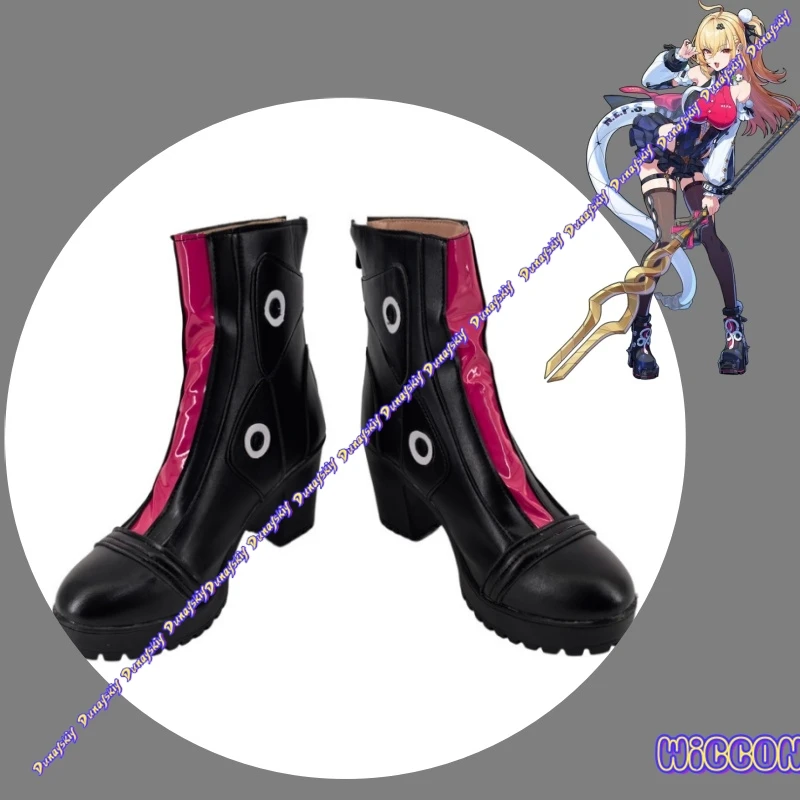 

Zenless Zone Zero Cissia Red Black PU Cosplay Boots Halloween Role Play Shoes for Women