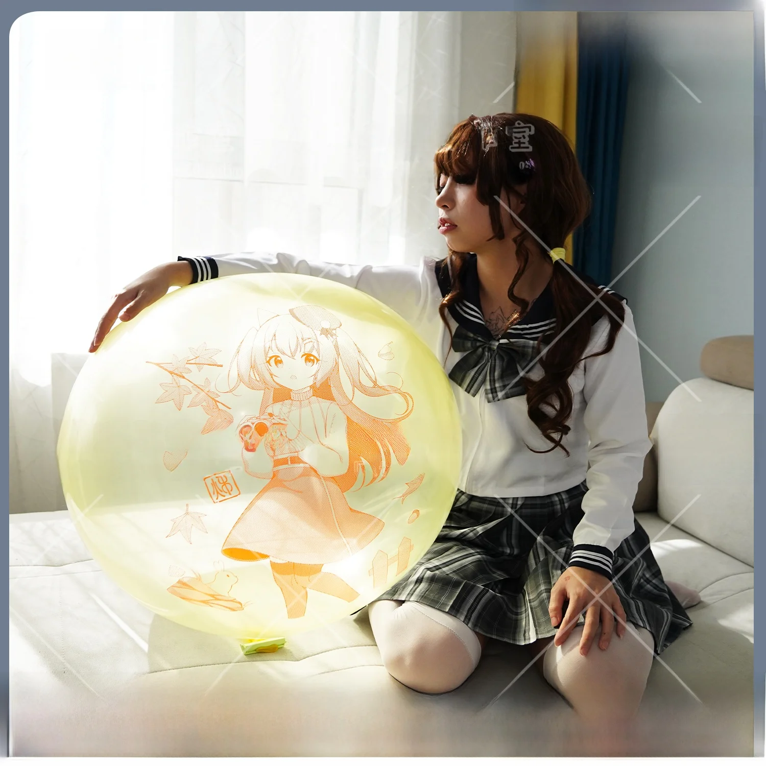 Globos con Estampado de Anime, Color Naranja, para Fiestas, Uso en Interiores, Globos de Látex de Color, Marca Qualatex