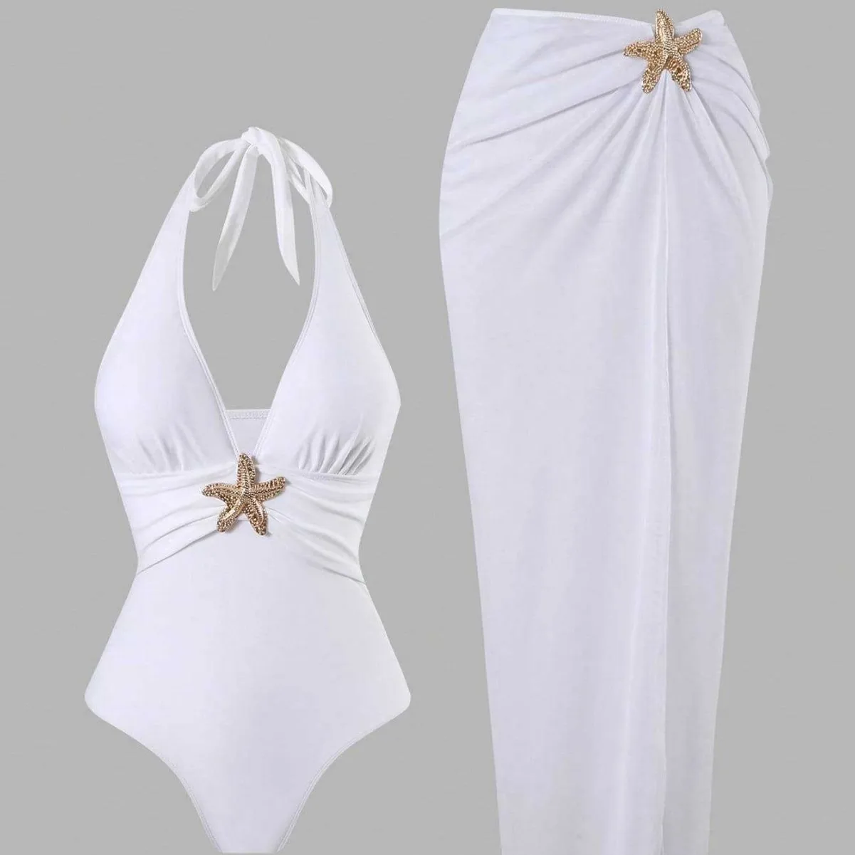 Bathing Suit Women Sexy Beach Dress Deep V One-piece Swimsuit Two-piece Popular Swimsuit