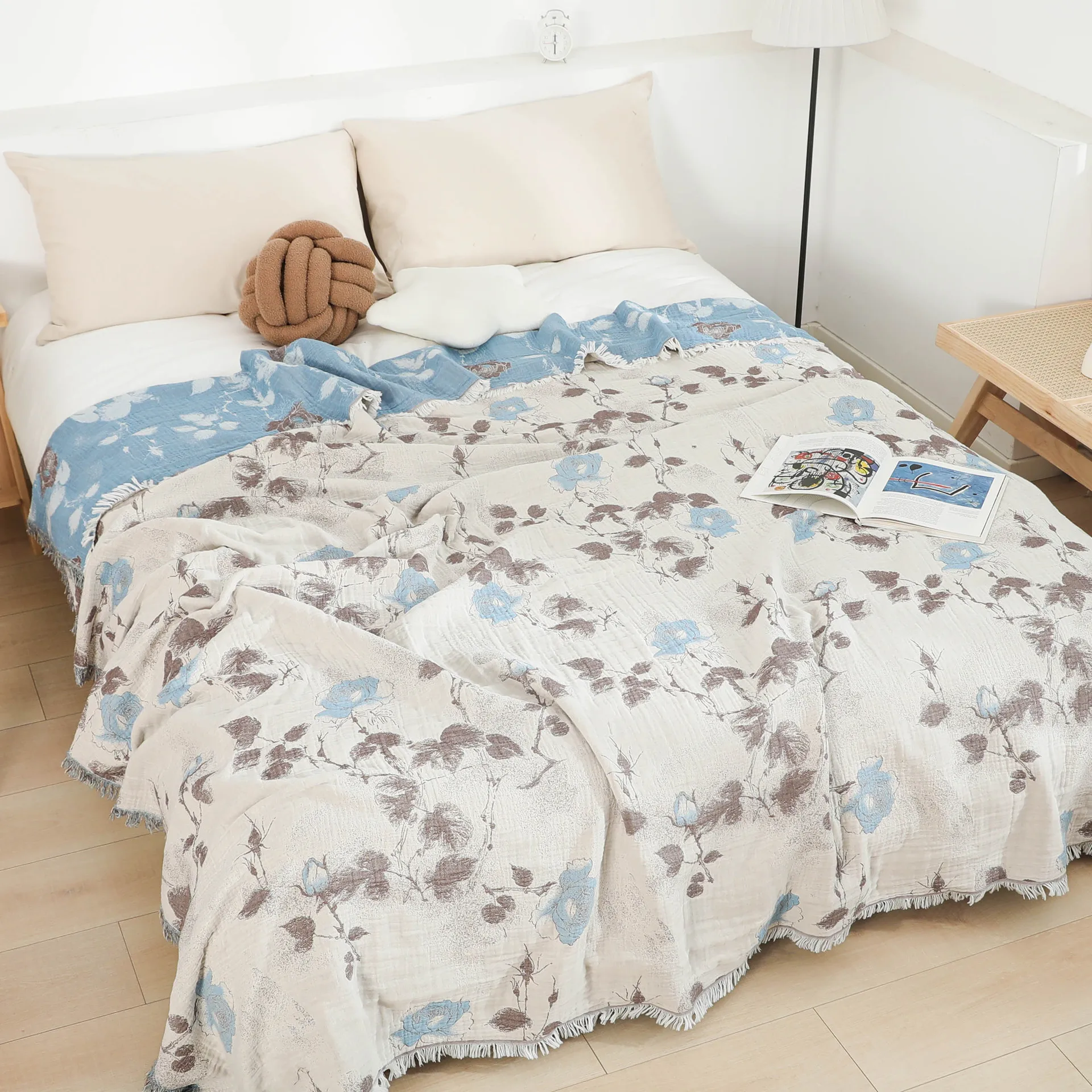 

Floral Cotton Towel Blanket, Double-sided Jacquard, Sofa Bedspread, Pillow Towels, 200*230, 150*200 cm