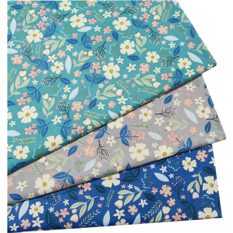 160x50cm Floral Summer Poplin Cotton Sewing Fabric DIY Children's Wear Cloth Make Baby Dress Decoration Home 180g/m