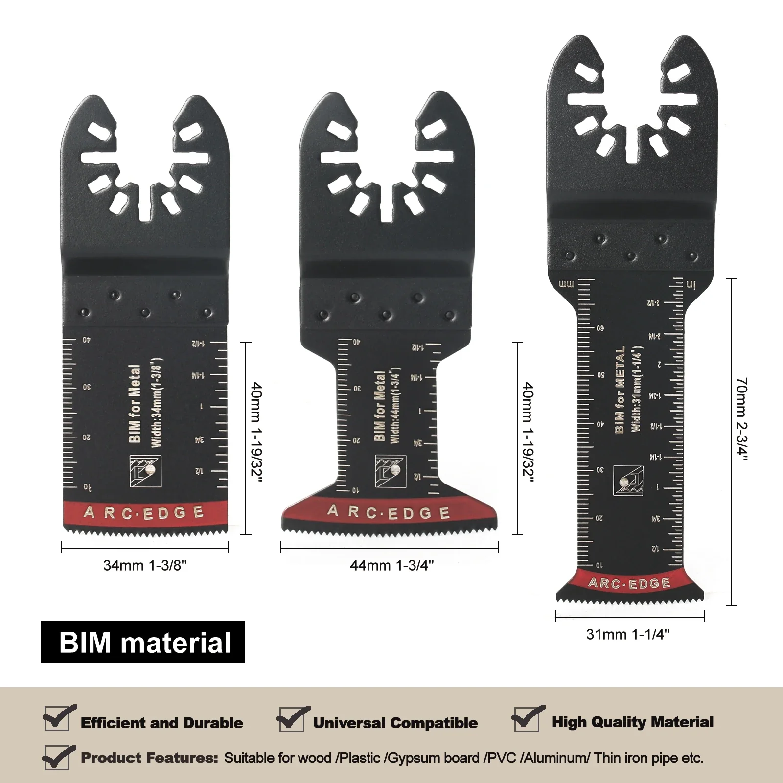 Japanese Tooth Carbide Oscillating Saw Blade Kit Arc Edge Oscillating Multitool Blades Precise Cut for Wood, PVC Iron 10-39Pcs