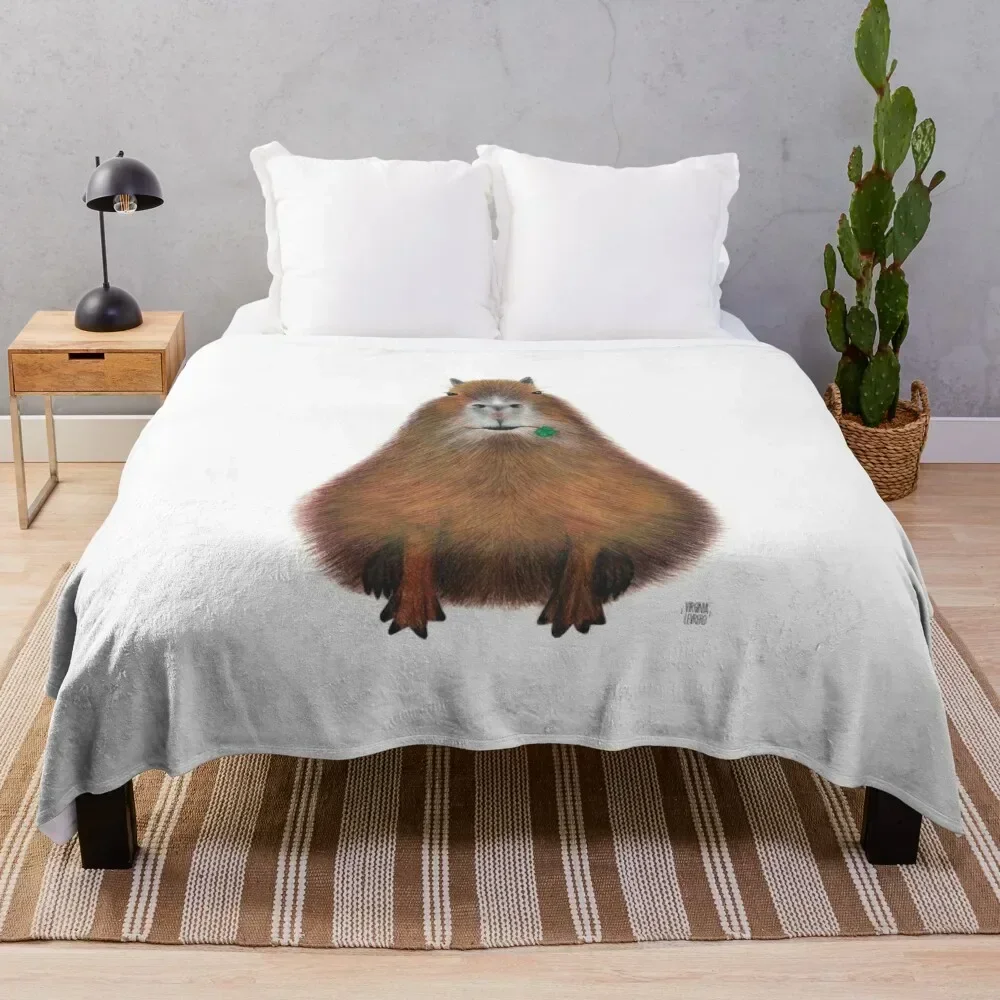 

Capybara high quality, hand made illustration Throw Blanket Soft Warm Blanket Gift for Men Women Adults