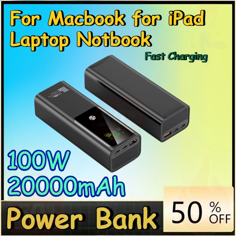 

CCC 100W 20000mAh Power Bank Portable Charger External Battery PowerBank for Macbook for iPad Laptop Notbook Fast Charging PD
