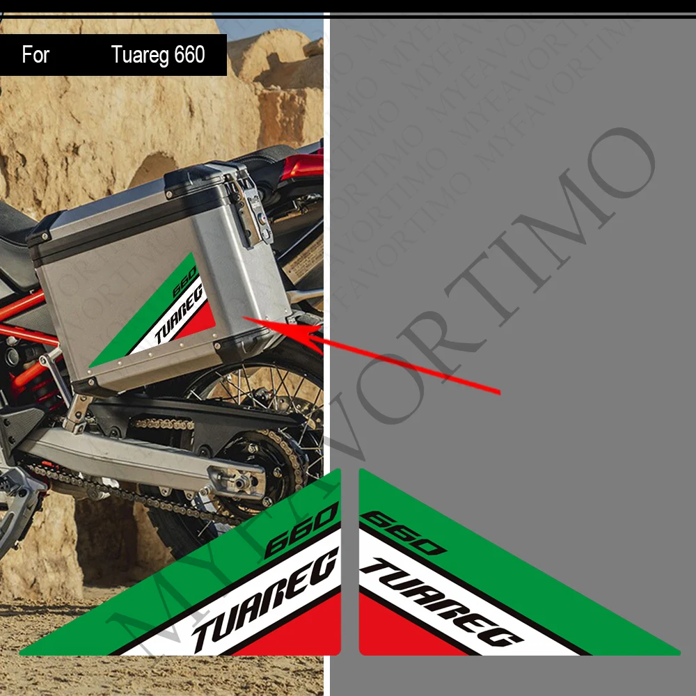 For Tuareg 660 RALLY Adventure 2022-2026 Motorcycle Luggage carrier Trunk Luggage Panniers Aluminium Side Cases Stickers 3