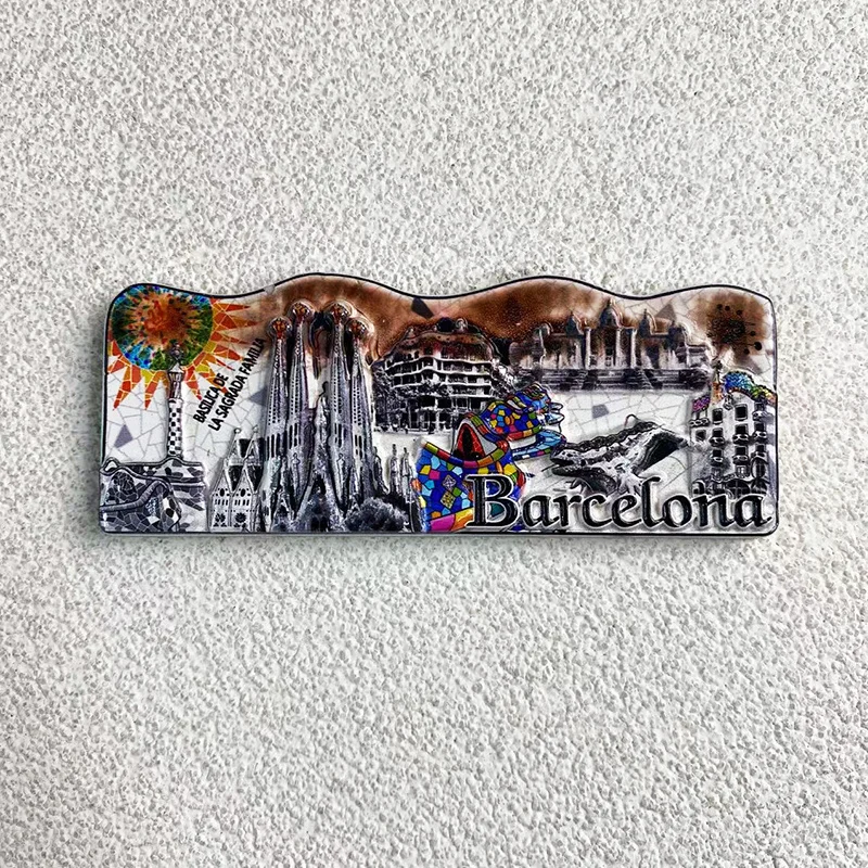 

Barcelona 3D Resin Fridge Magnets - Decorative Souvenirs for Kitchen & Room - Cute & Strong Refrigerator Magnets