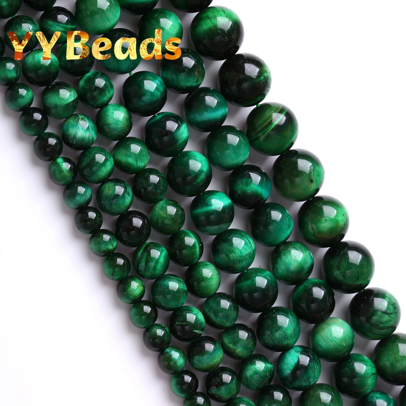 7A Natural Green Tiger Eye Stone Round Loose Spacer Beads For Jewelry Making Energy Healing Power Stone Beads For Jewelry Making