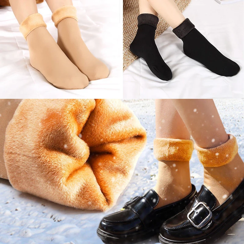 

Velvet Women Winter Warm Thicken Thermal Socks Soft Casual Fleece Floor Sock Sock Wool Cashmere Home Snow Boots Floor Bed Sock