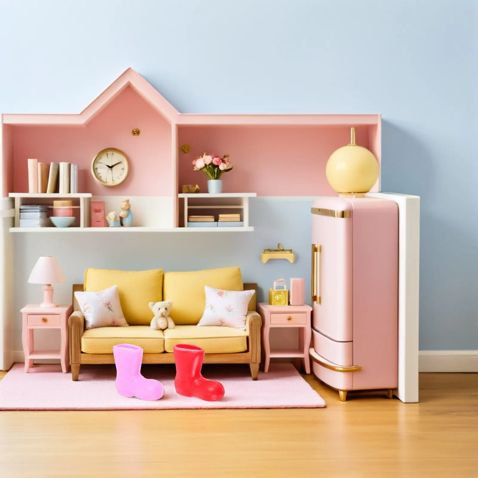 

96Pcs Miniature Shoe Decorations - 2Cm Colorful Plastic Christmas Boots for Crafting, Centerpiece Accents, Stocking Fillers,