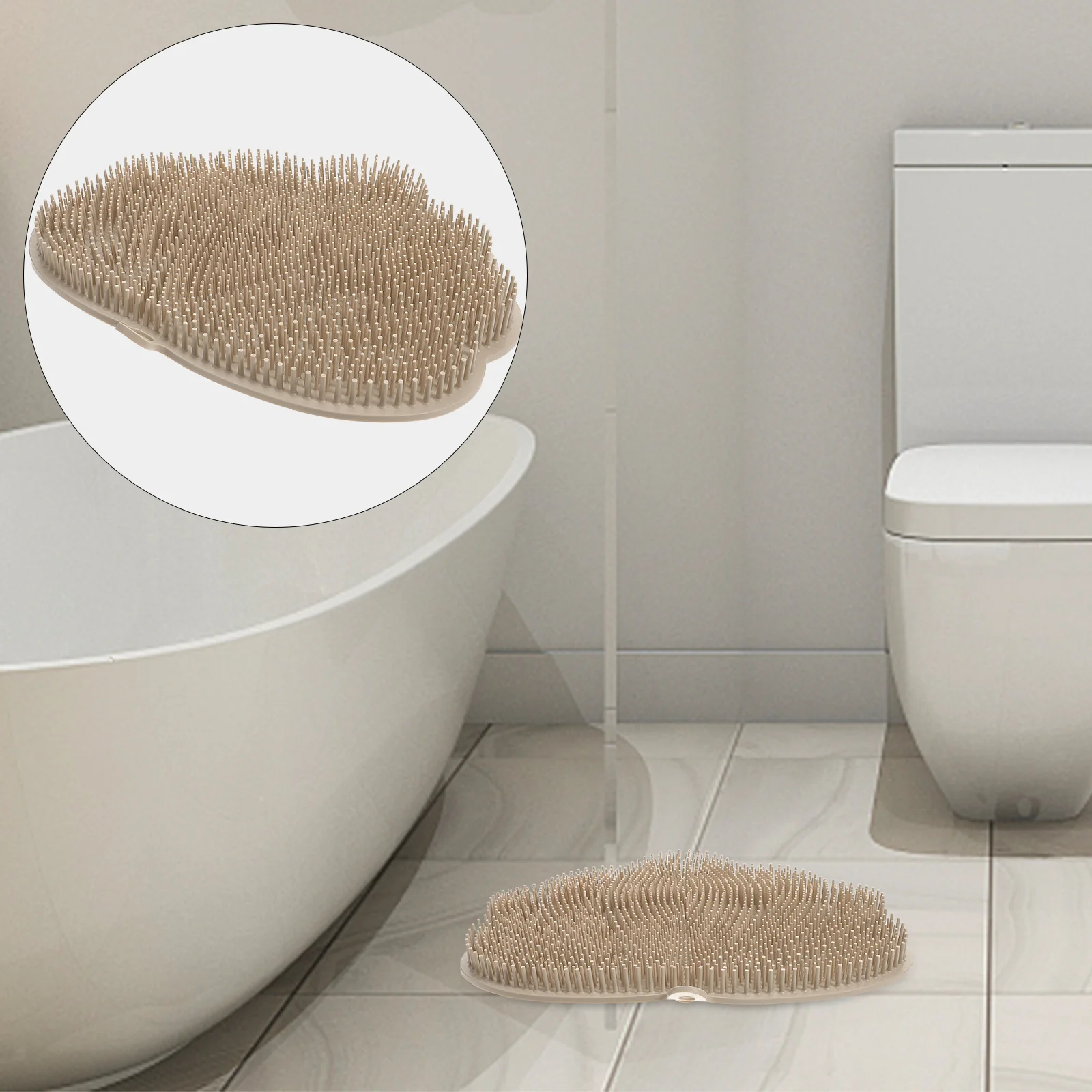

Foot Mat Tpe Exfoliating Body Scrubber Shower Floor Wall Mounted Back Scrubber Hands Free Suction Cup Bath Brush