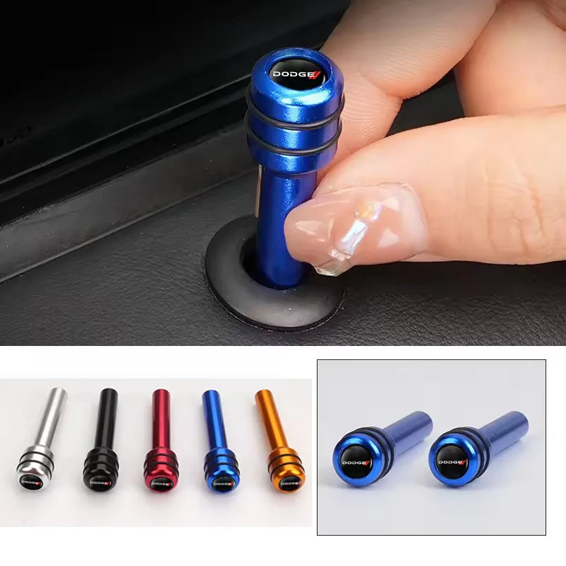 Cubiertas de aluminio para perillas de cerradura de puerta de coche, para Dodge AVENGER, CALIBER, CARAVAN, Challenger, CHARGER, DURANGO, JOURNEY, NITRO