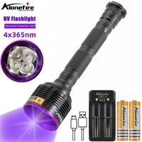 20W 4x365nm Led Black light UV Flashlight Money Ore Pet Stains Invisible ink Scorpion Leakage Marker Fluorescence Detection Lamp
