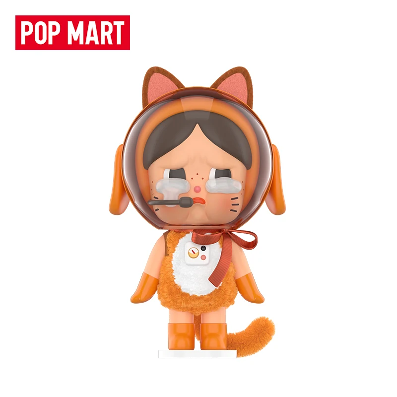 Tcv Popmart Crybaby Space Cat Handmade Orange Doll Ornament Handmade Blind Box Figures Mystery Box Christmas New Year'S Eve Gift
