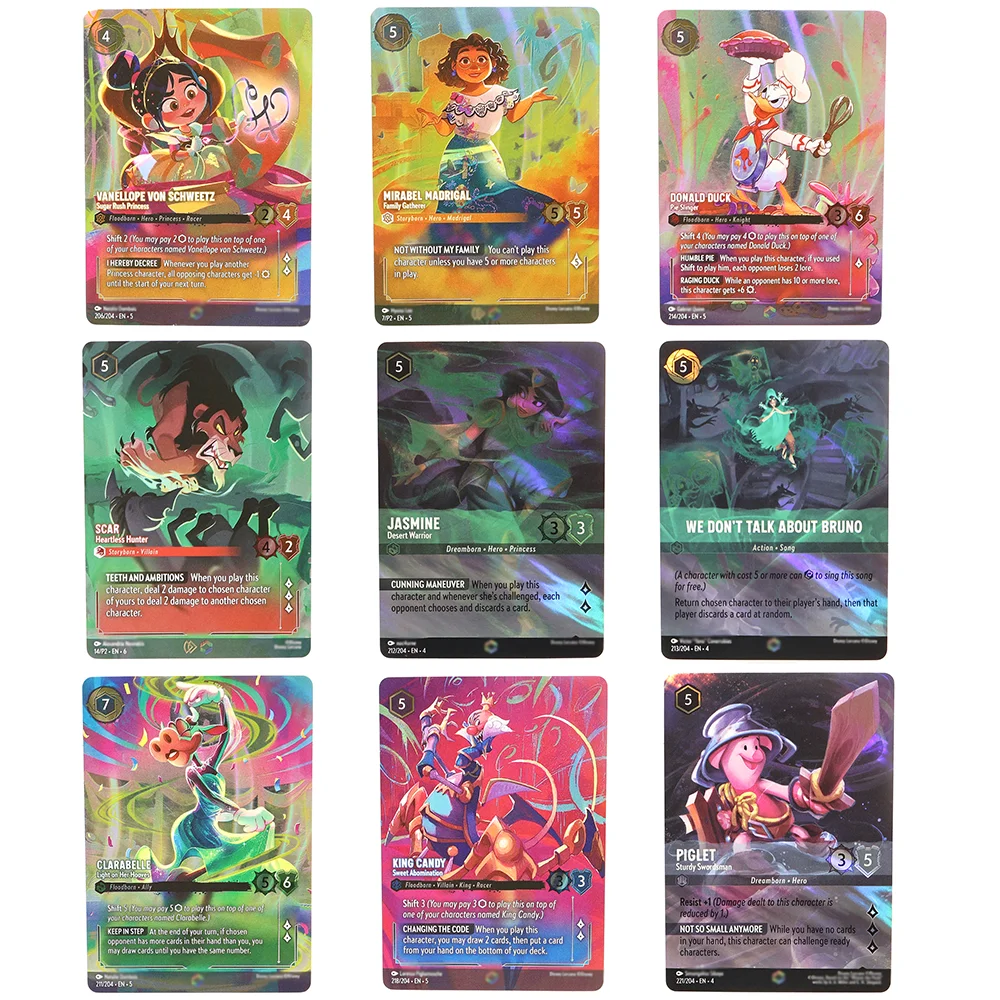 

PROXY Lorcana English Laser Foil Cards Dalsy TIC ET TAC Tiana Tigrou Basil Baymax YamaTCG Game Collection Cards