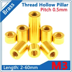 4pcs M3 Round Brass Standoff Spacer Stud Spacing Screw Thumb Nut Female Thread Hollow Pillars Double Pass PCB Length 2~60mm