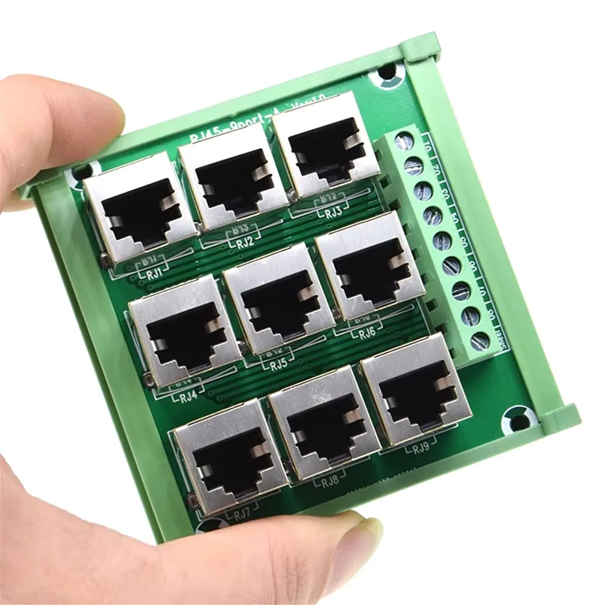 9 Way 9 Port RJ45 8p8c Female Socket to Terminal Block Adapter Pcb Board Network Port RJ45 Ethernet Connector Converter
