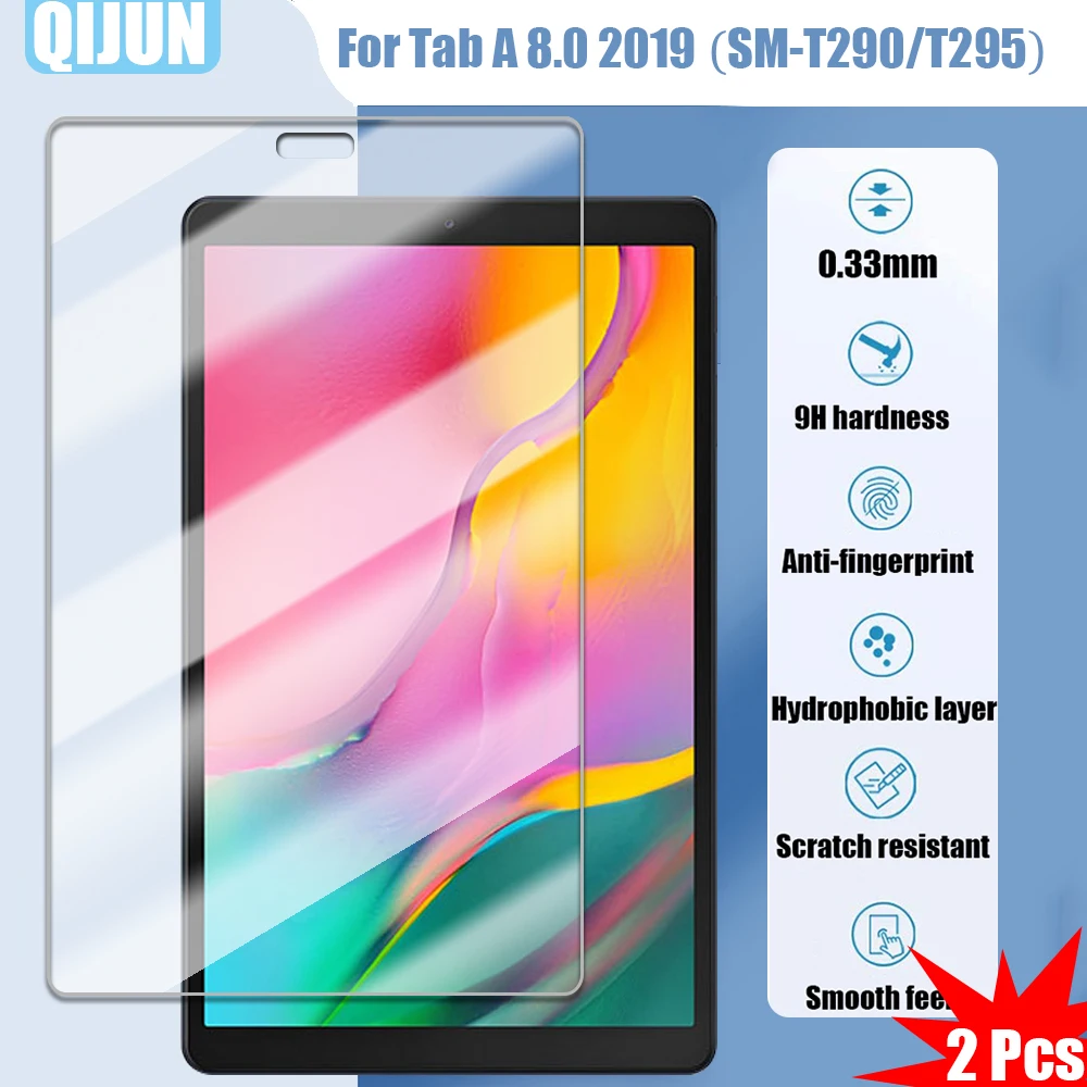 

Tablet glass for Samsung Galaxy Tab A 8.0" 2019 Tempered film Explosion proof and scratch resistant waterpro 2 Pcs SM-T290 T295