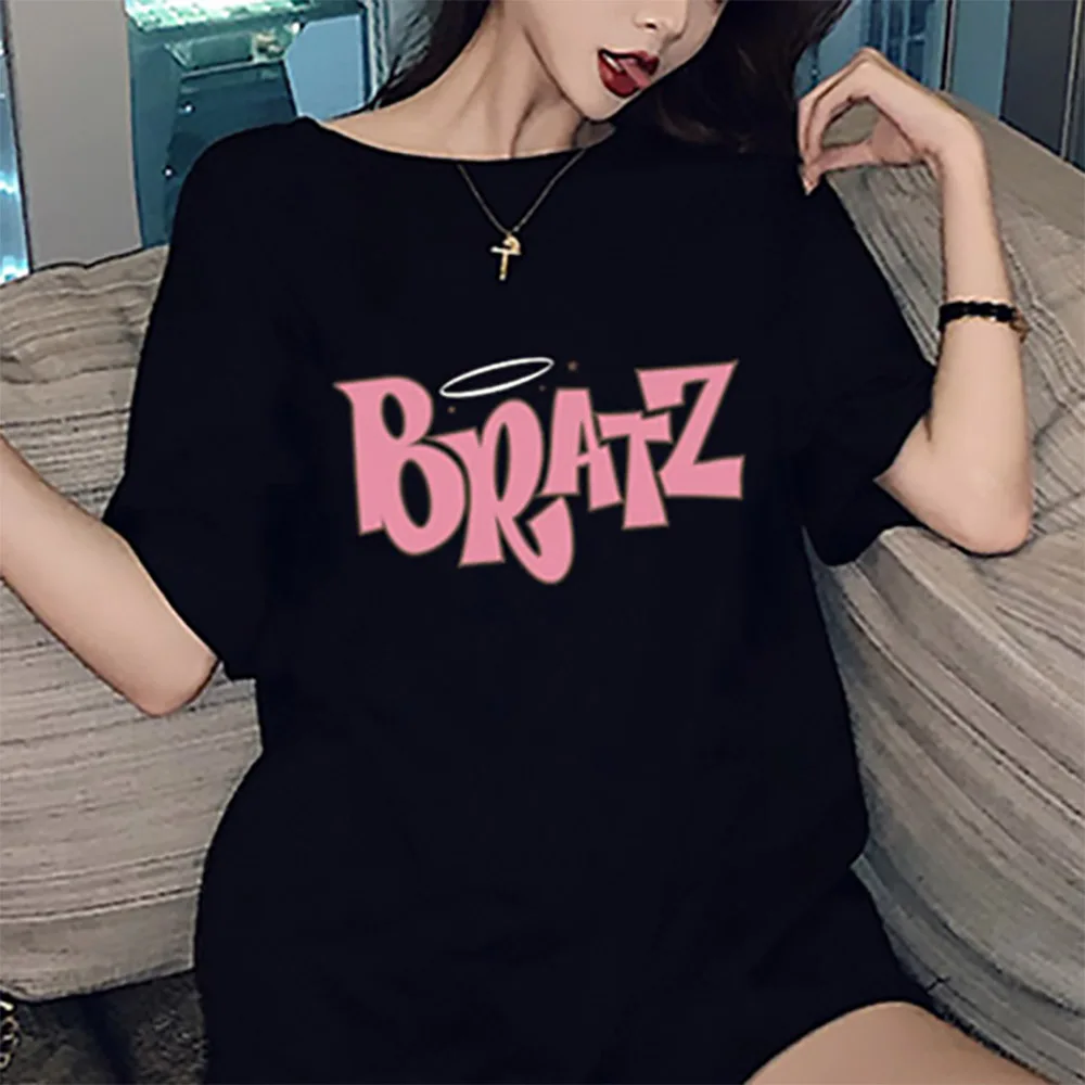 تي شيرت رجالي Harajuku Bratz تي شيرت رجالي/أنثى ملابس الشارع الشهير Y2k بلايز تي شيرت جمالي عتيق تي شيرت كبير الحجم من القماش