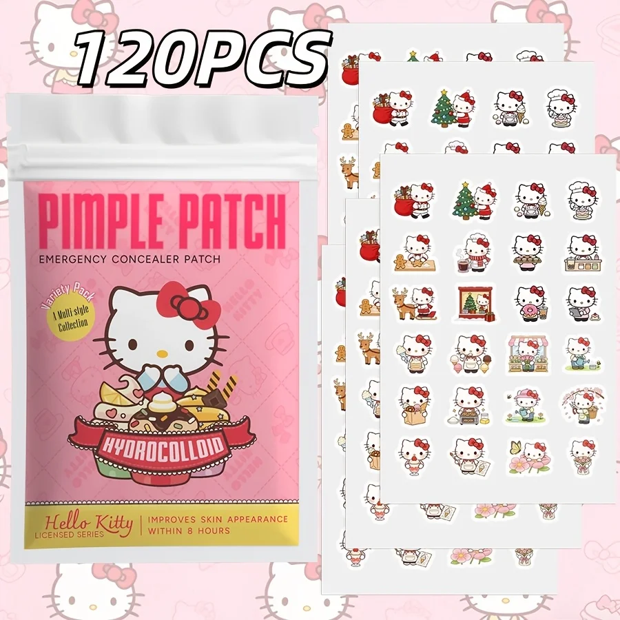 

120PCS Sanrio Hello kitty Cartoon hydrocolloid acne patch - facial decorative sticker - covers blemishes and acne scars.